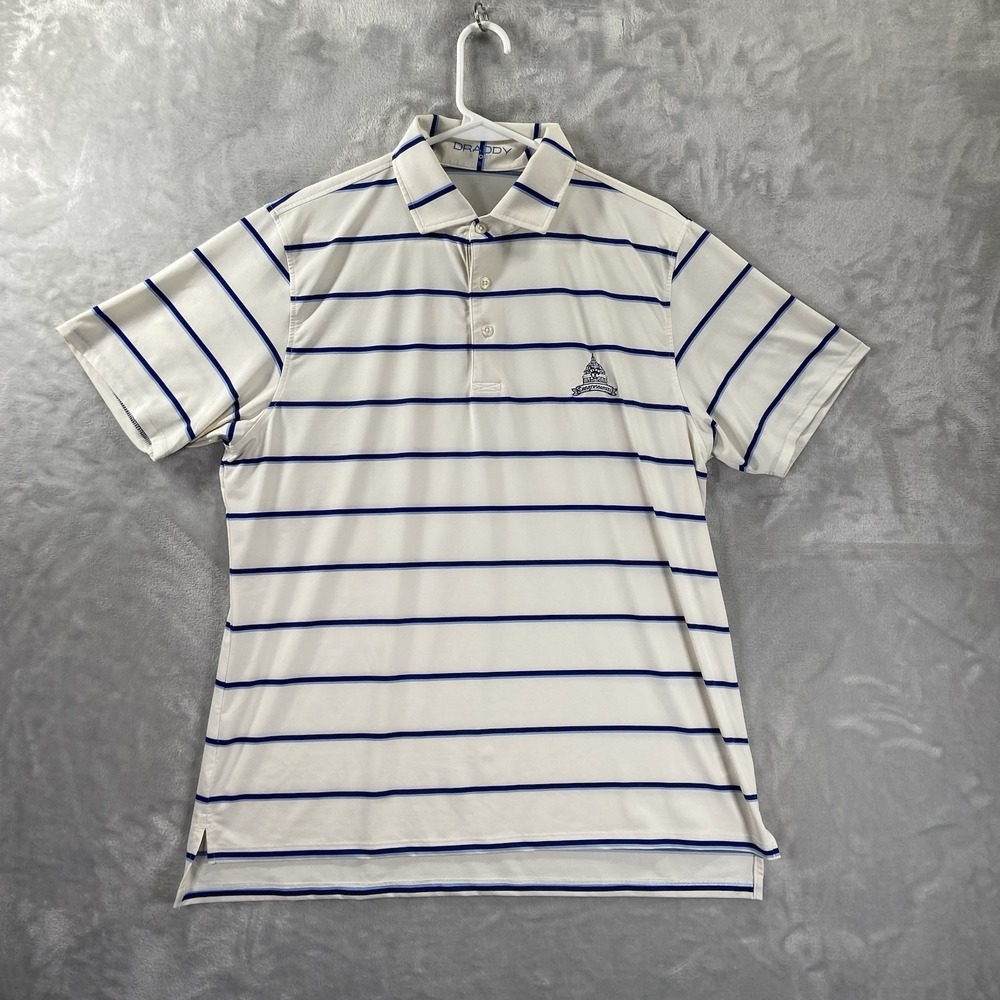 B. Draddy Sport Shirt men's Small Polo Performance Striped Congressional Golf